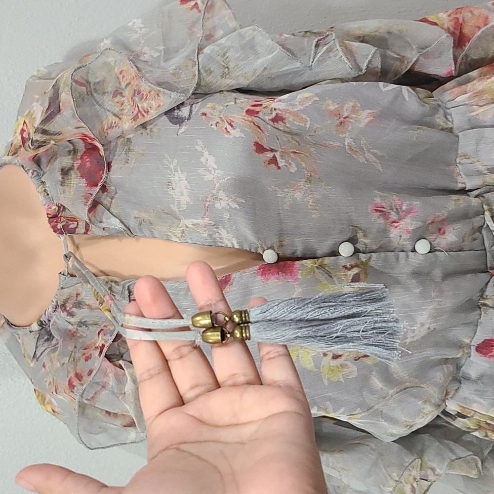 SWOON RUFFLE FLORAL GEORGETTE ROMPER SIZE S/M - Picture 8 of 16
